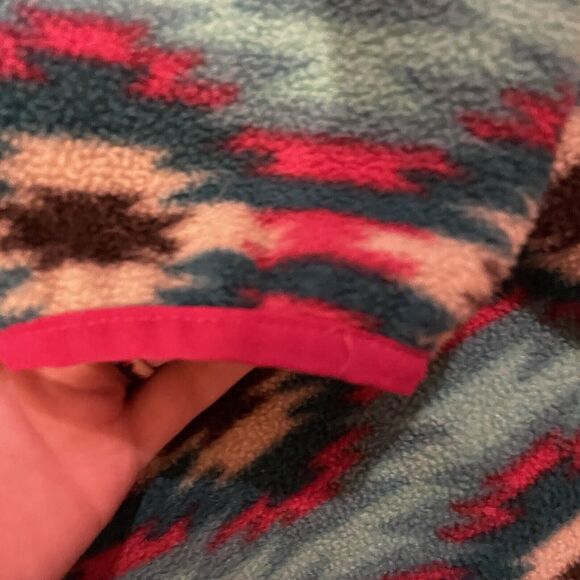 Women’s XS Patagonia Synchilla Fleece Pullover Aztec Wild Desert Teal Pink Rare - Picture 12 of 13